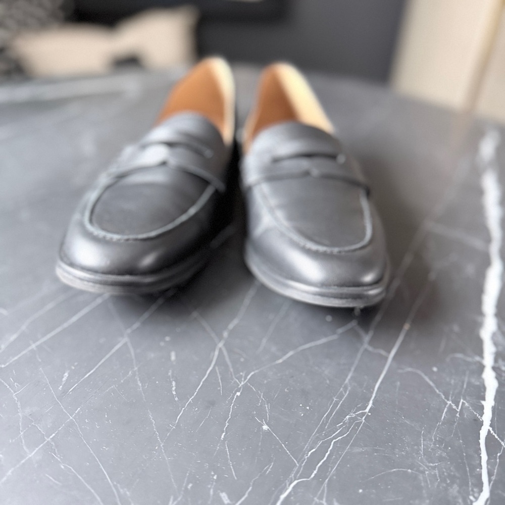 Sam Edelman Black Leather Penny Loafers - Picture 4 of 6
